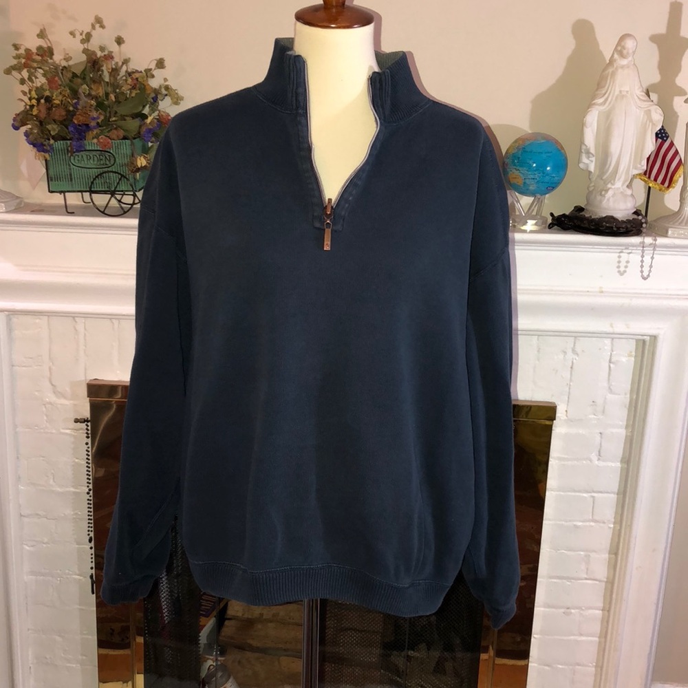 Tommy Bahama irreversible navy and gray sweater